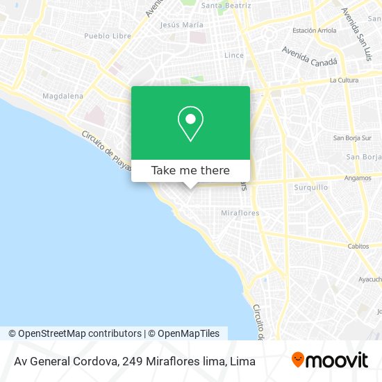 Av General Cordova, 249  Miraflores lima map