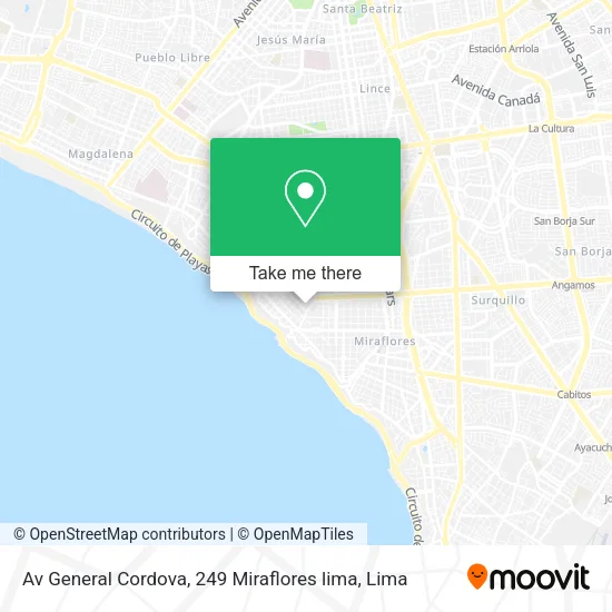 Av General Cordova, 249  Miraflores lima map