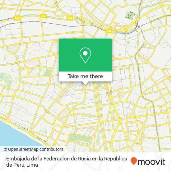 Embajada de la Federación de Rusia en la Republica de Perú map