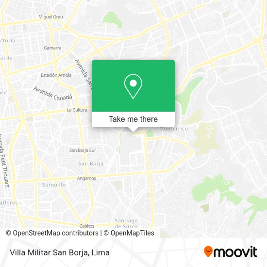 Mapa de Villa Militar San Borja