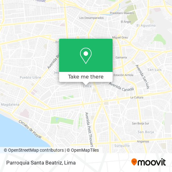 Mapa de Parroquia Santa Beatriz