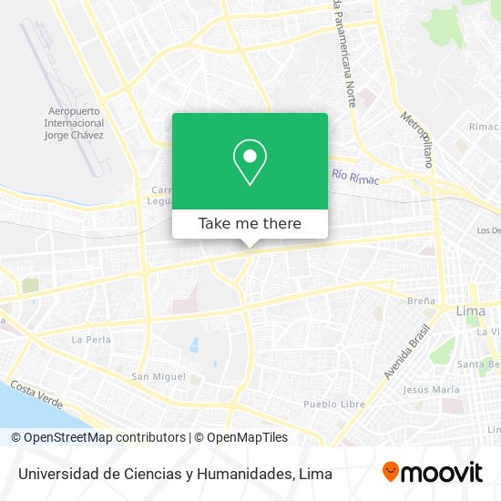 Mapa de Universidad de Ciencias y Humanidades