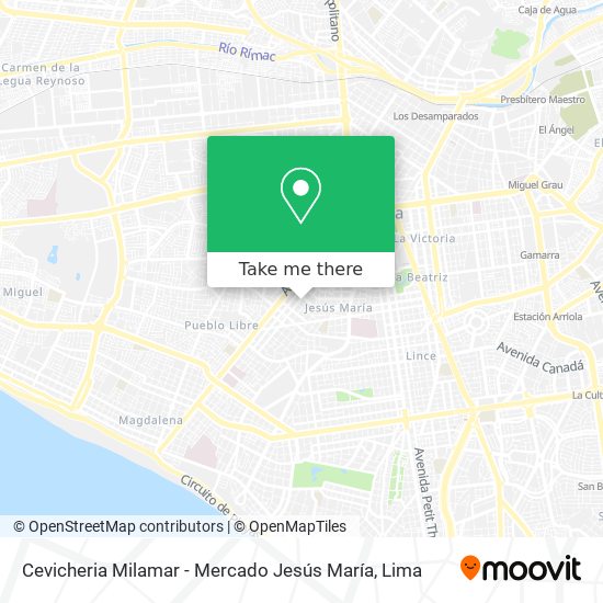Cevicheria Milamar - Mercado Jesús María map