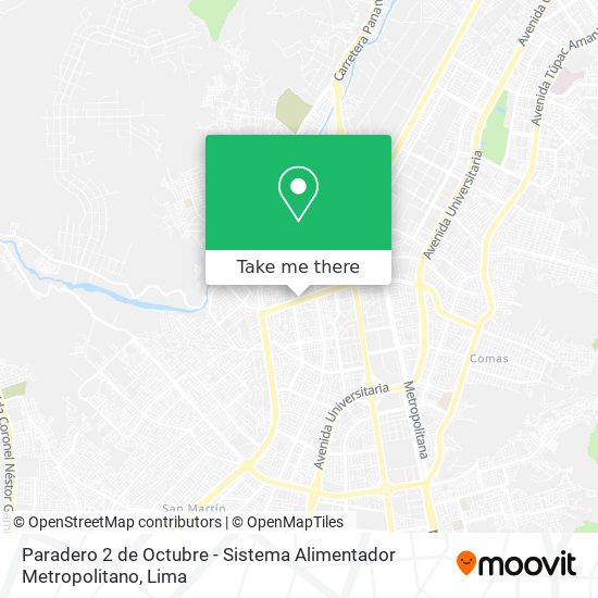 Paradero 2 de Octubre - Sistema Alimentador Metropolitano map