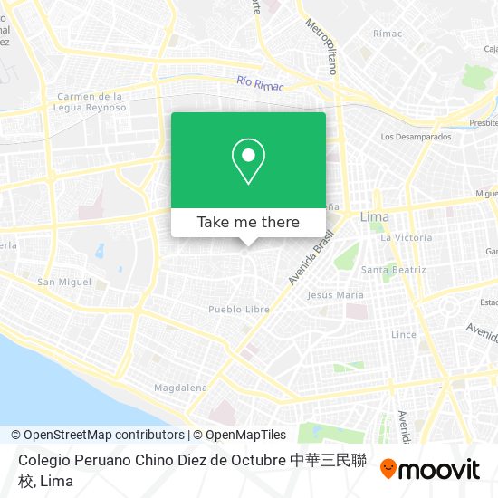 Colegio Peruano Chino Diez de Octubre 中華三民聯校 map