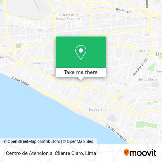 Centro de Atencion al Cliente Claro map