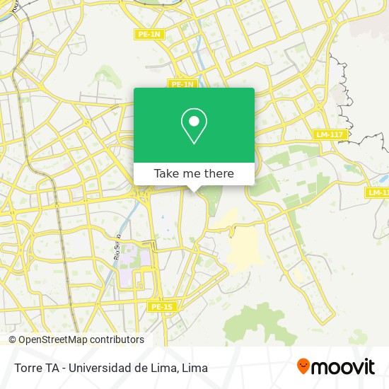 Mapa de Torre TA - Universidad de Lima