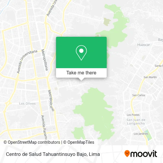 Mapa de Centro de Salud Tahuantinsuyo Bajo