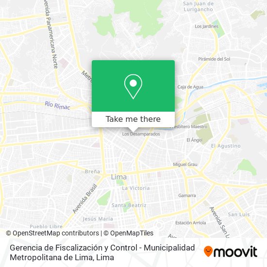 Gerencia de Fiscalización y Control - Municipalidad Metropolitana de Lima map