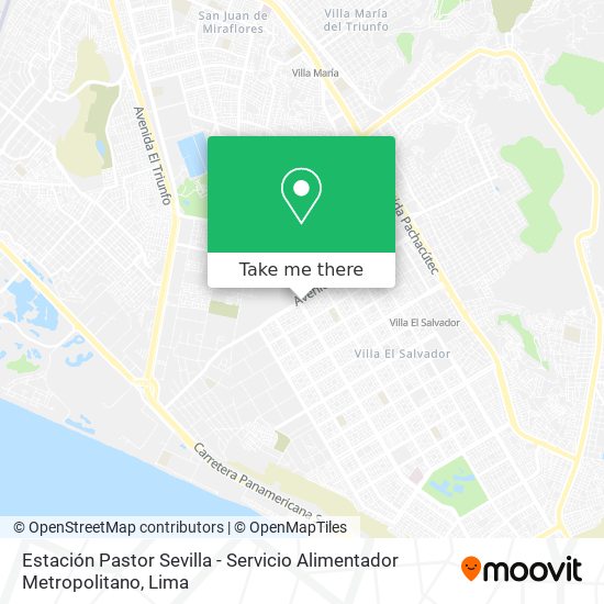 Estación Pastor Sevilla - Servicio Alimentador Metropolitano map