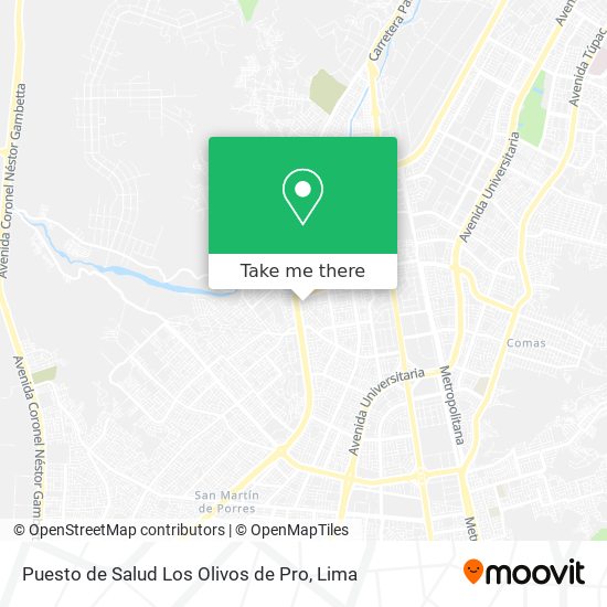 Puesto de Salud Los Olivos de Pro map