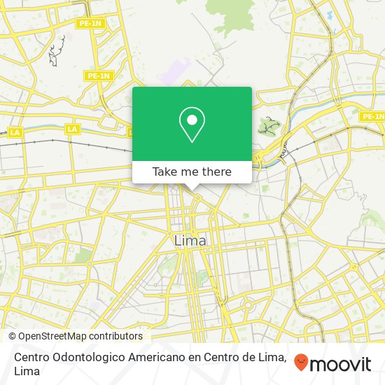 Centro Odontologico Americano en Centro de Lima map