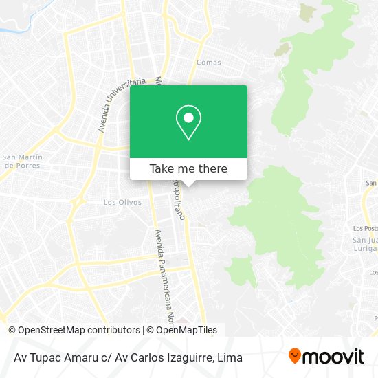 Mapa de Av Tupac Amaru c/ Av Carlos Izaguirre
