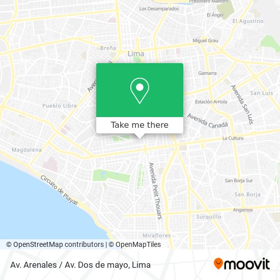 Mapa de Av. Arenales / Av. Dos de mayo