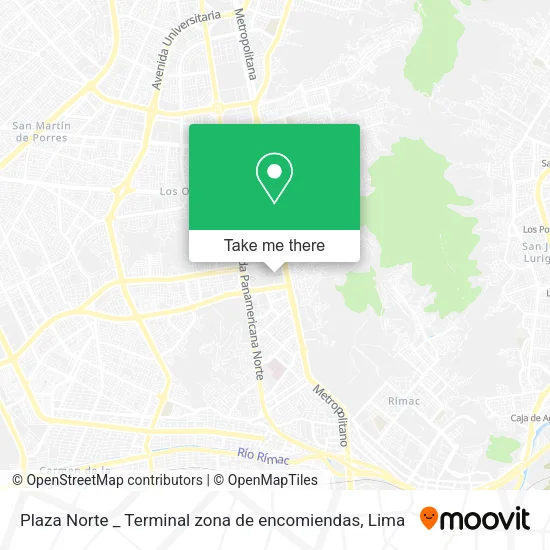 Mapa de Plaza Norte _ Terminal zona de encomiendas