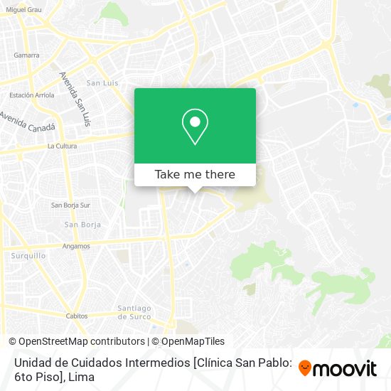 Mapa de Unidad de Cuidados Intermedios [Clínica San Pablo: 6to Piso]