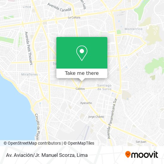 Av. Aviación/Jr. Manuel Scorza map