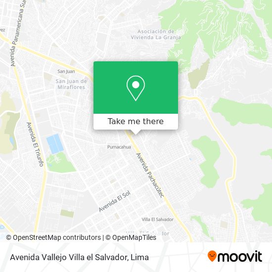 Avenida Vallejo Villa el Salvador map