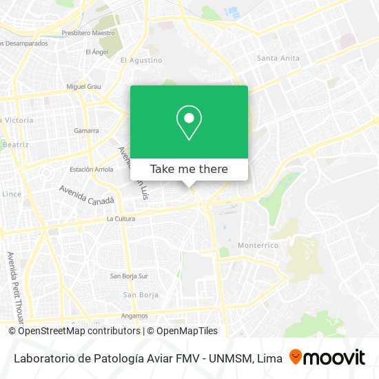 Laboratorio de Patología Aviar FMV - UNMSM map