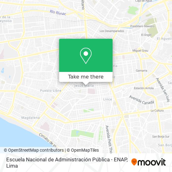 Mapa de Escuela Nacional de Administración Pública - ENAP