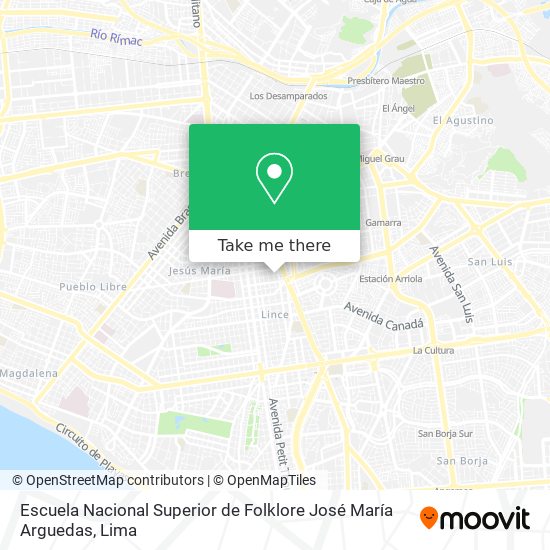 Escuela Nacional Superior de Folklore José María Arguedas map