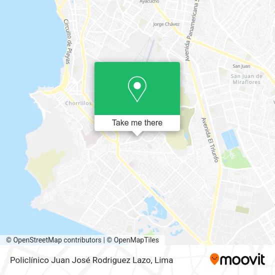 Mapa de Policlínico Juan José Rodriguez Lazo