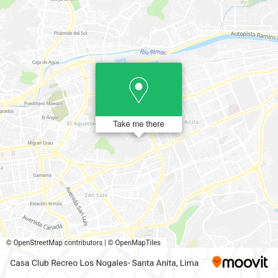 Mapa de Casa Club Recreo Los Nogales- Santa Anita