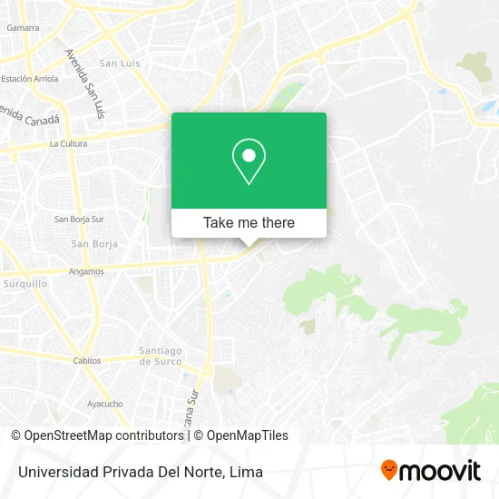 Mapa de Universidad Privada Del Norte