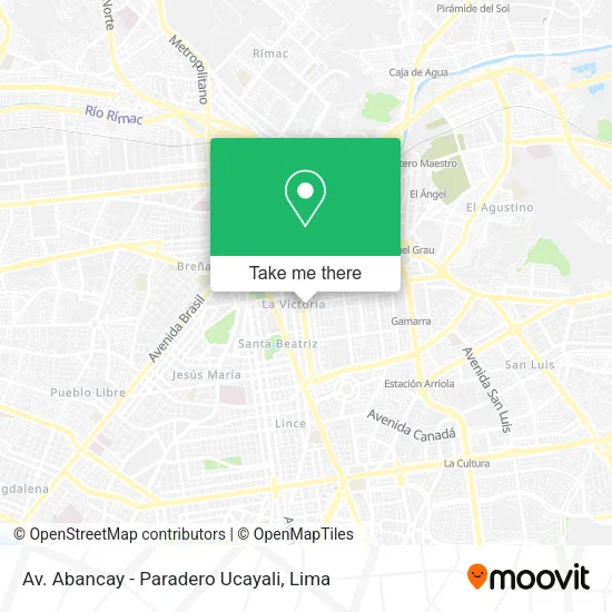 Mapa de Av. Abancay - Paradero Ucayali