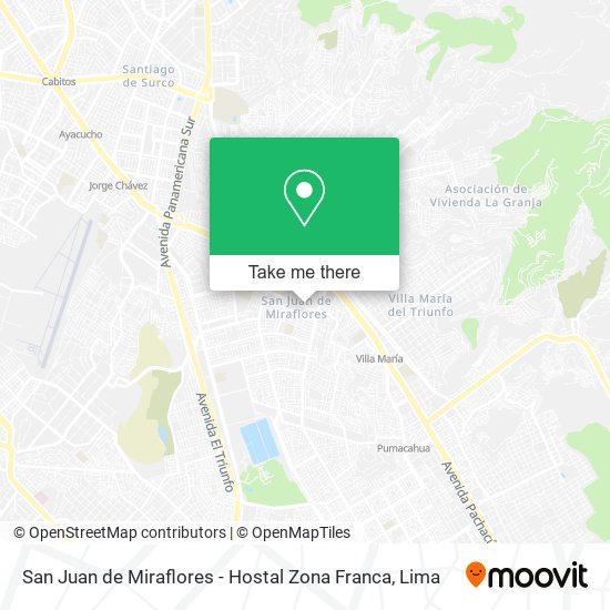 Mapa de San Juan de Miraflores - Hostal Zona Franca