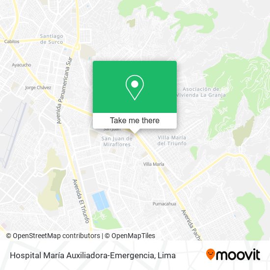 Mapa de Hospital María Auxiliadora-Emergencia