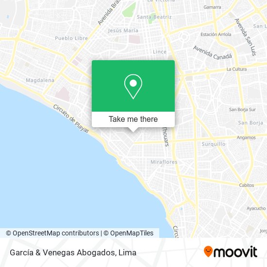 Mapa de García & Venegas Abogados