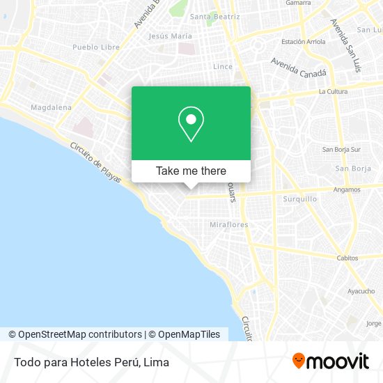 Todo para Hoteles Perú map