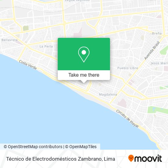 Técnico de Electrodomésticos Zambrano map