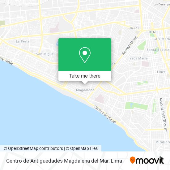 Mapa de Centro de Antiguedades Magdalena del Mar