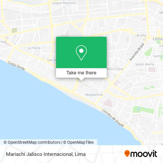 Mariachi Jalisco Internacional map