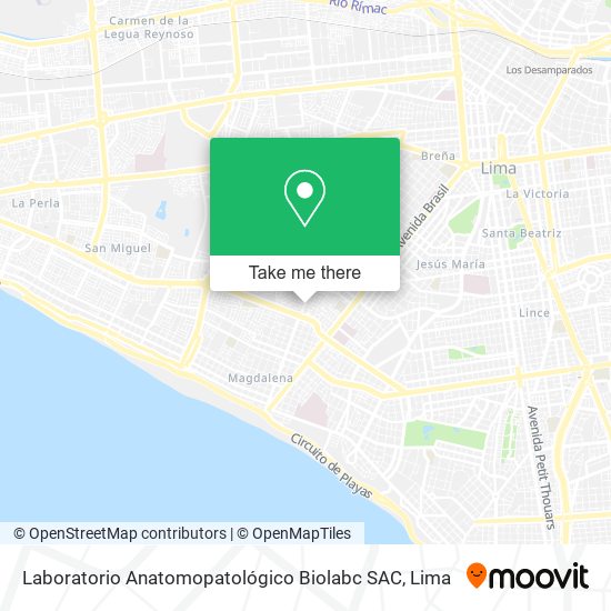 Laboratorio Anatomopatológico Biolabc SAC map