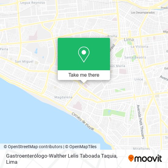 Gastroenterólogo-Walther Lelis Taboada Taquia map