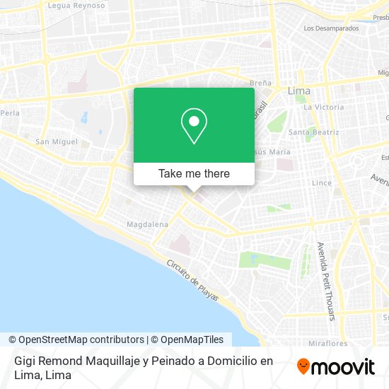 Gigi Remond Maquillaje y Peinado a Domicilio en Lima map