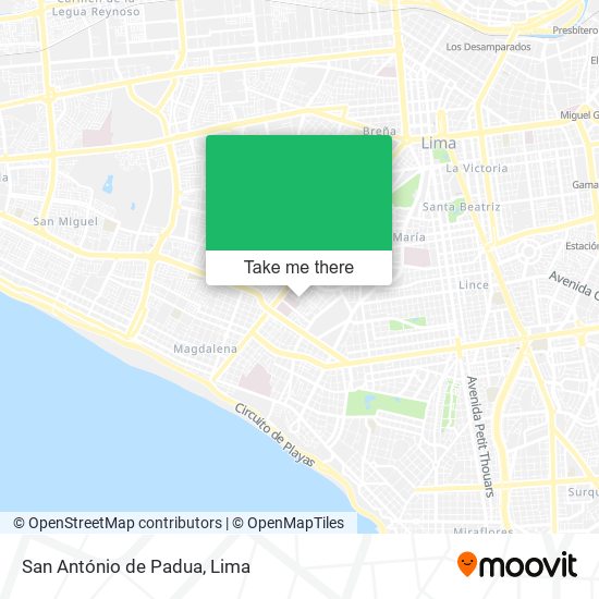 Mapa de San António de Padua