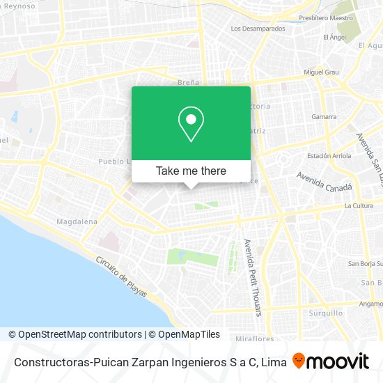 Mapa de Constructoras-Puican Zarpan Ingenieros S a C