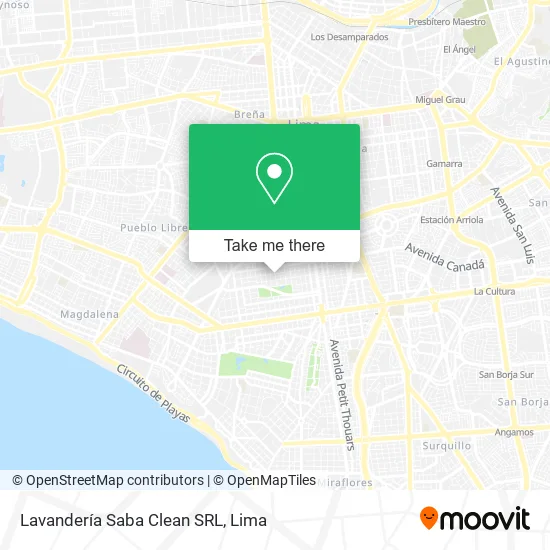 Mapa de Lavandería Saba Clean SRL
