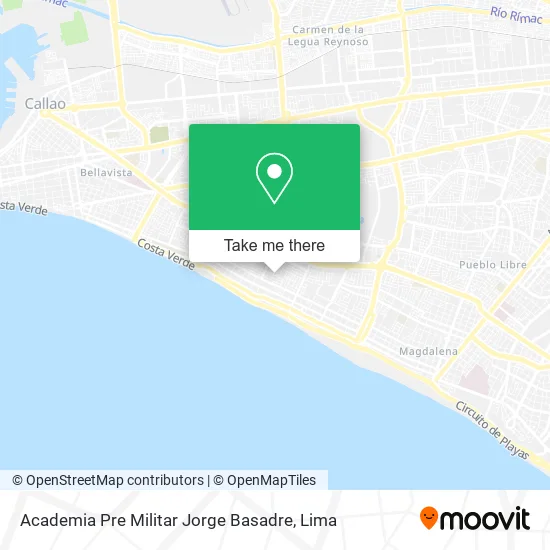 Mapa de Academia Pre Militar Jorge Basadre