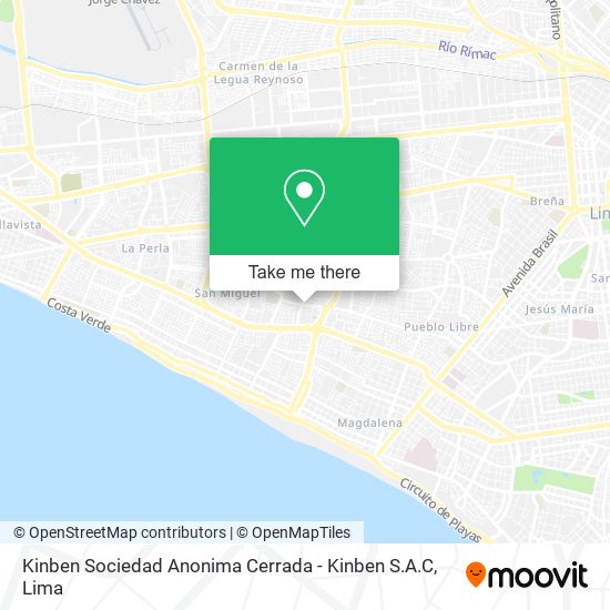 Kinben Sociedad Anonima Cerrada - Kinben S.A.C map