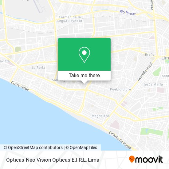 Mapa de Ópticas-Neo Vision Opticas E.I.R.L