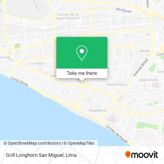 Grill Longhorn San Miguel map