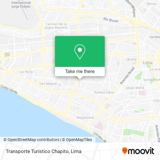 Transporte Turístico Chapito map