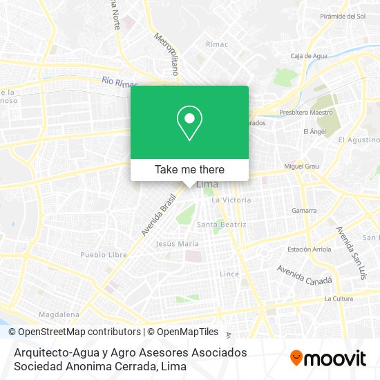 Mapa de Arquitecto-Agua y Agro Asesores Asociados Sociedad Anonima Cerrada