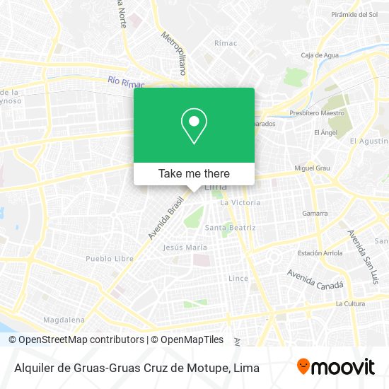 Mapa de Alquiler de Gruas-Gruas Cruz de Motupe