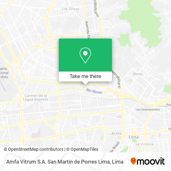 Amfa Vitrum S.A. San Martín de Porres Lima map